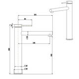 Mica Straight Spout Tall Basin Mixer