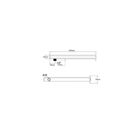 Mica Straight Wall Shower Arm - 450mm