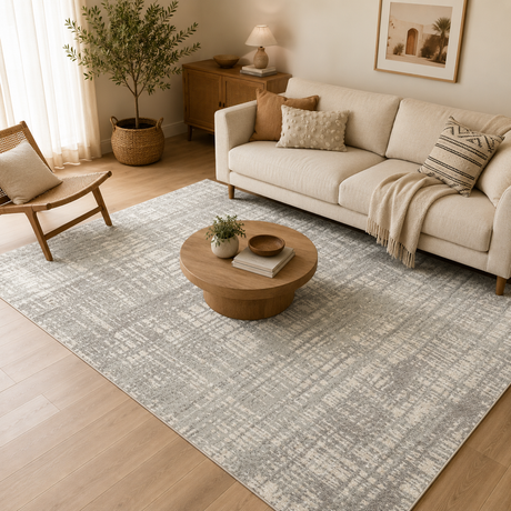 Mirage Ashley Abstract Modern Silver Grey Rug