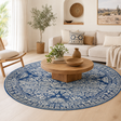Mirage Gwyneth Stunning Transitional Navy Round Rug