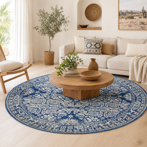 Mirage Gwyneth Stunning Transitional Navy Round Rug