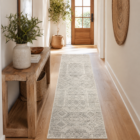 Mirage Zelda Silver Grey Runner Rug