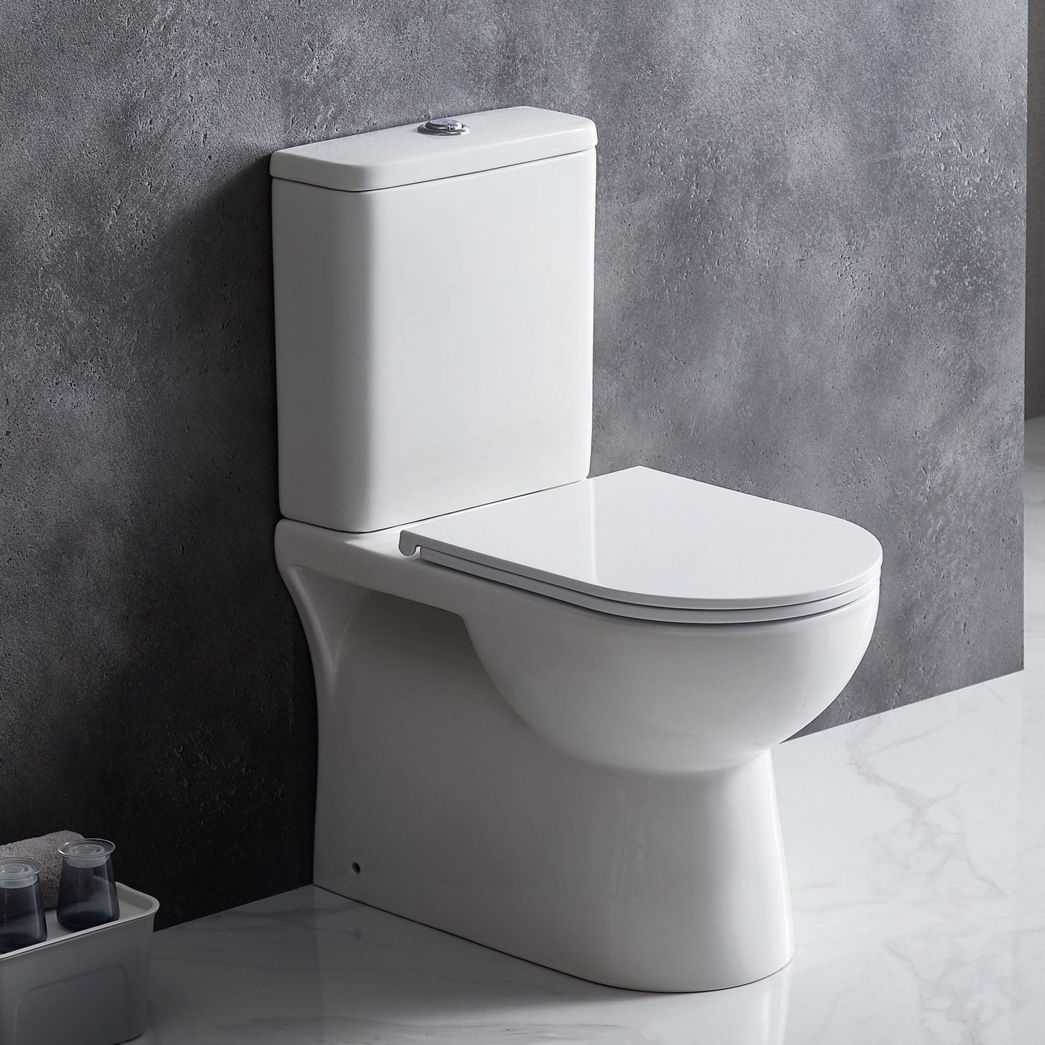 Moi Back-to-Wall Toilet Suite (Gloss White)
