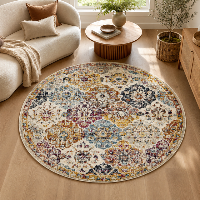 Museum 861 Rust Round Rug