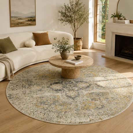 Museum Wesley Silver Round Rug