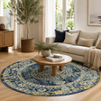 Museum Wilson Navy Round Rug