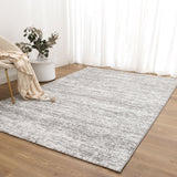 Nola Canvas Abstract Grey Rug - N008
