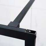 COVEY Framed 6 Printed Grills Walk-In Single Panel With Support Bar Shower Screen (Matte Black)