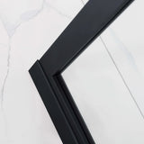COVEY Framed 6 Printed Grills Walk-In Single Panel With Support Bar Shower Screen (Matte Black)