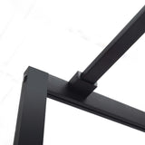 COVEY Framed 6 Printed Grills Walk-In Single Panel With Support Bar Shower Screen (Matte Black)