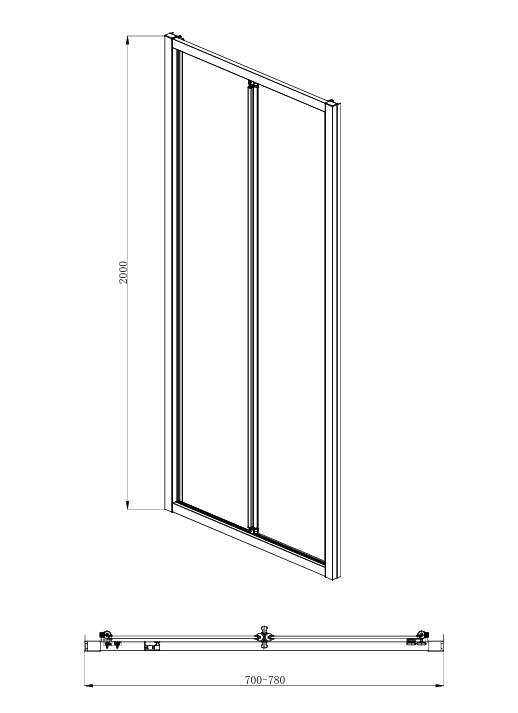 COVEY Semi-Framed Bi-Fold Swing Door Shower Screen
