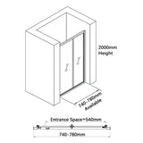 COVEY Wall to Wall Full Frame Bi-Fold Swing Door Shower Screen