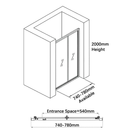 COVEY Wall to Wall Full Frame Bi-Fold Swing Door Shower Screen
