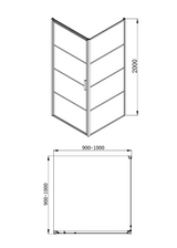 COVEY Semi-Framed Black Pivot Square Door Shower Screen