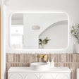 NEWPORT LED Soft Square Frameless Back Lit Tuffi Mirror 1200x750mm
