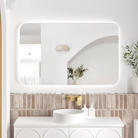 NEWPORT LED Soft Square Frameless Back Lit Tuffi Mirror 1200x750mm
