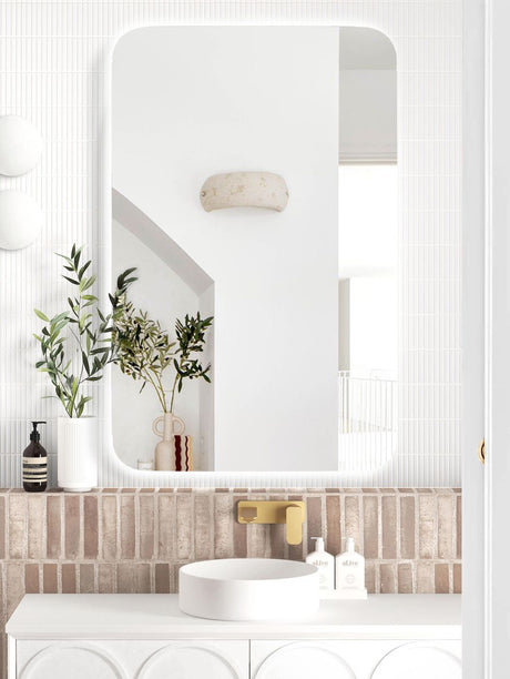 NEWPORT LED Soft Square Frameless Back Lit Tuffi Mirror 1200x750mm