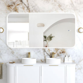 NEWPORT LED Soft Square Frameless Back Lit Tuffi Mirror 1500x750mm