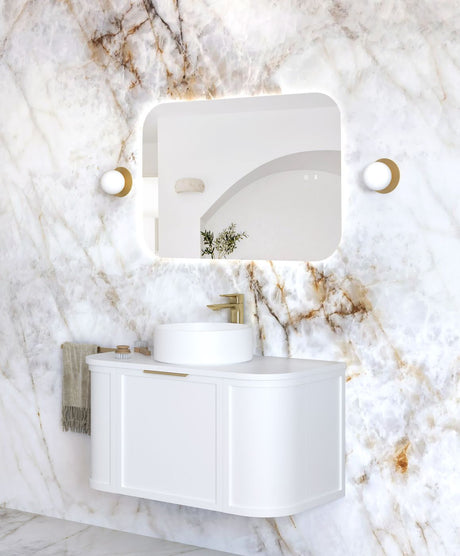 NEWPORT LED Soft Square Frameless Back Lit Tuffi Mirror 900x600mm