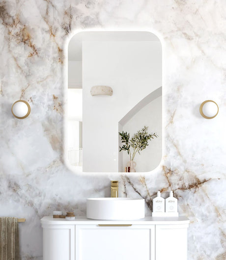 NEWPORT LED Soft Square Frameless Back Lit Tuffi Mirror 900x600mm
