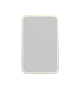NEWPORT LED Soft Square Metal Frame Mirror 1200x750mm Brushed Gold
