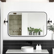 NEWPORT LED Soft Square Metal Frame Mirror 1200x750mm Matte Black
