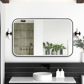 NEWPORT LED Soft Square Metal Frame Mirror 1200x750mm Matte Black