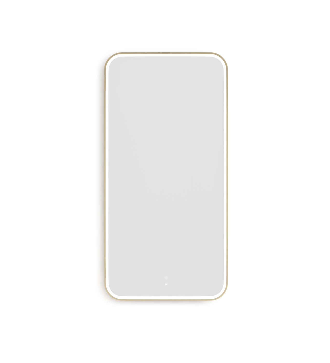 NEWPORT LED Soft Square Metal Frame Mirror 1500x750mm Brushed Gold