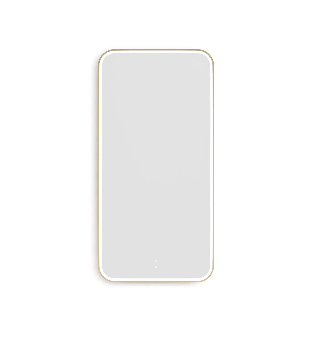 NEWPORT LED Soft Square Metal Frame Mirror 1500x750mm Brushed Gold