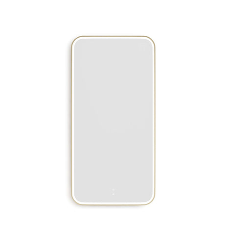 NEWPORT LED Soft Square Metal Frame Mirror 1500x750mm Brushed Gold
