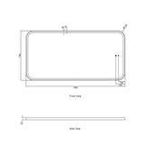 NEWPORT LED Soft Square Metal Frame Mirror 1500x750mm 
