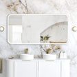 NEWPORT LED Soft Square Metal Frame Mirror 1500x750mm Matte White