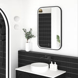 NEWPORT LED Soft Square Metal Frame Mirror 900x600mm Matte Black