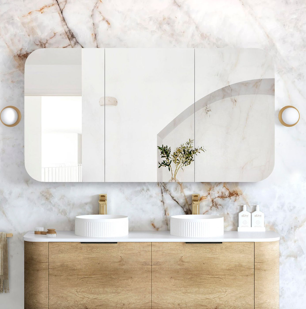 NEWPORT Natural Soft Square Shaving Cabinet (Optional Sizes)