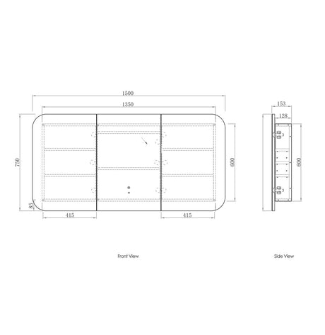 NEWPORT Shaving Cabinet 1500x750mm with Optional LED