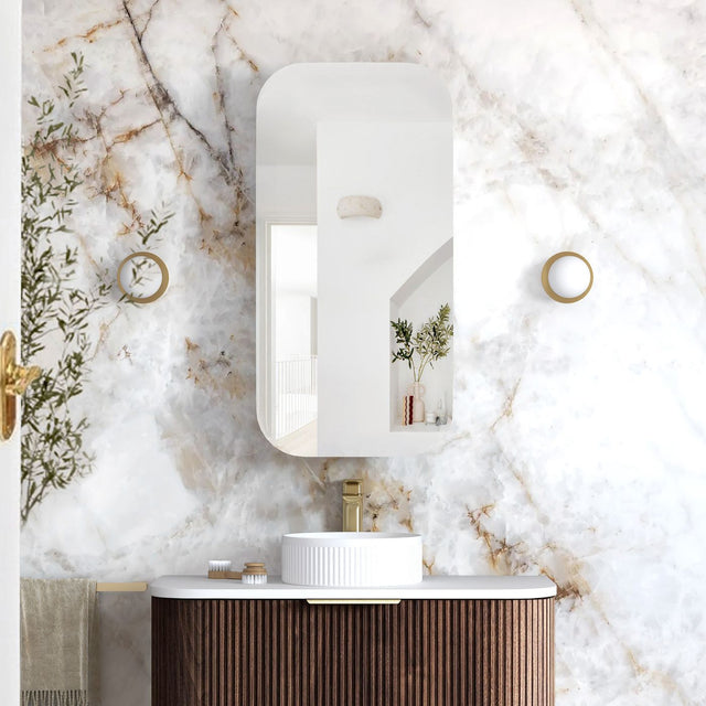 NEWPORT Shaving Cabinet 900mm Sable Walnut with Optional LED