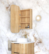 NEWPORT Shaving Cabinet 900mm Woodland Oak with Optional LED