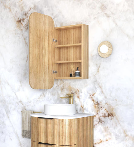 NEWPORT Shaving Cabinet 900mm Woodland Oak with Optional LED