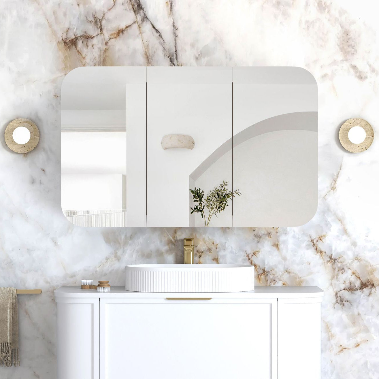 NEWPORT White Shaving Cabinet 1200x750mm with Optional LED