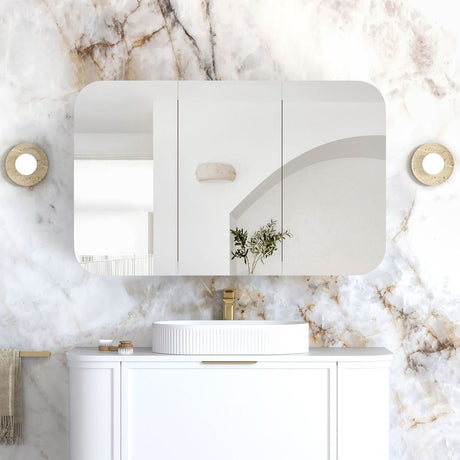 NEWPORT White Shaving Cabinet 1200x750mm with Optional LED