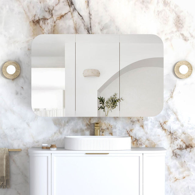 NEWPORT White Shaving Cabinet 1200x750mm with Optional LED