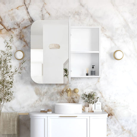 NEWPORT White Shaving Cabinet 900 x 750mm with Optional LED