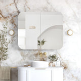 NEWPORT White Shaving Cabinet 900 x 750mm with Optional LED