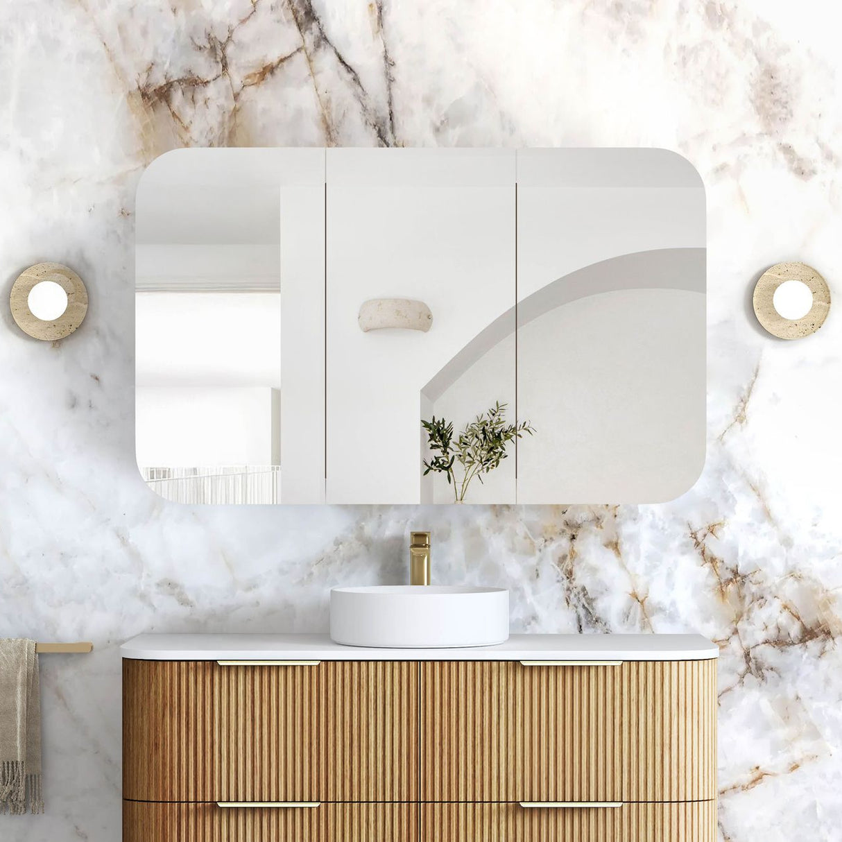 NEWPORT Woodland Oak Shaving Cabinet 1200x750mm with Optional LED