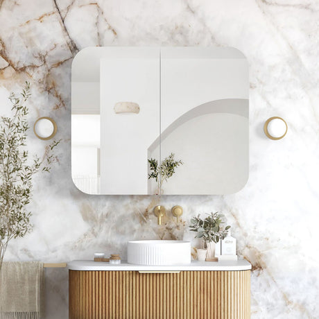 NEWPORT Woodland Oak Shaving Cabinet 900x750mm with Optional LED