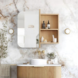 NEWPORT Woodland Oak Shaving Cabinet 900x750mm with Optional LED