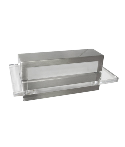 NEW YORK: City Series LED Interior Satin Nickel With Clear Acrylic Border Rectangular Wall Light