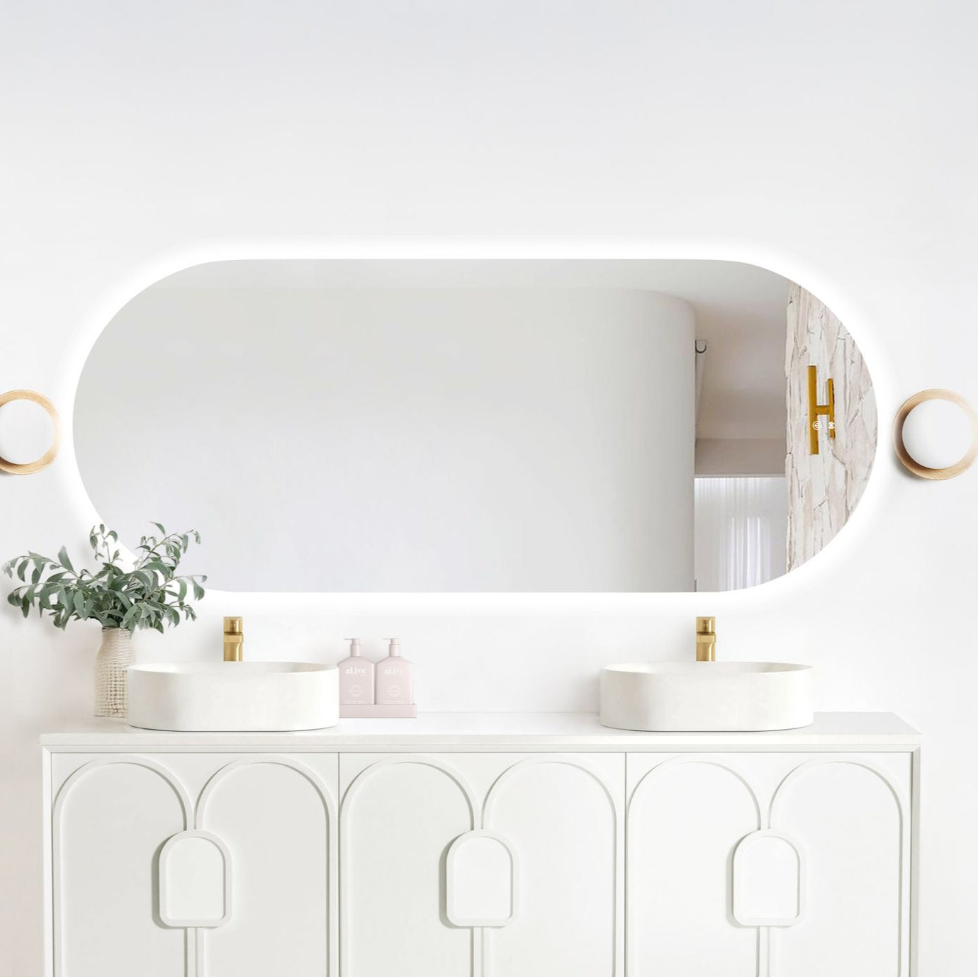 NOOSA LED Oval Frameless Mirror 1800x750mm