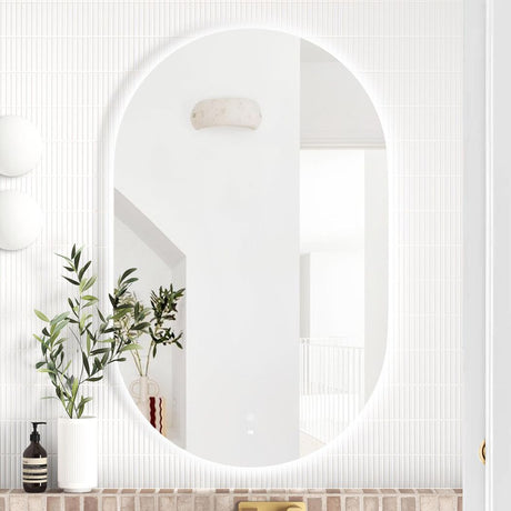 NOOSA LED Oval Frameless Mirror 900x600mm-Horizontal or Vertical