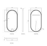 NOOSA LED Oval Metal Coloured Frame Tuffi Mirror 900x450mm